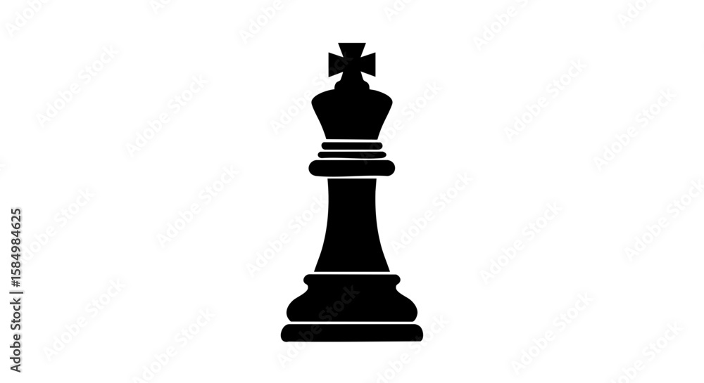 Fototapeta premium A chess King piece isolated on a simple white background.