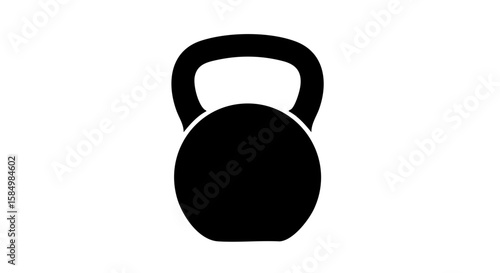 A black kettlebell silhouetted against a clean background.