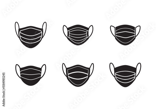 surgical mask icon silhouette vector illustration