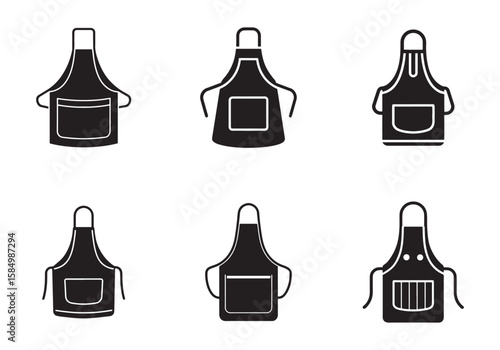 apron icon silhouette vector illustration