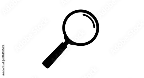 Magnifying glass in minimal design, it can be used for a variety of concepts such as search, investigation and analysis.