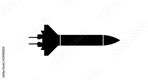 A black rocket ready to take flight.