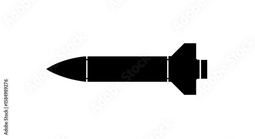 Silhouette of a missile ready for launch. 