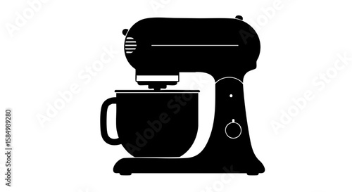 A black kitchen mixer silhouette.