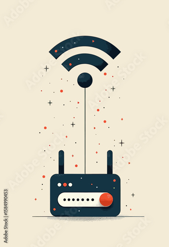 Ensure Robust Wireless Connectivity: Dynamic Illustration of a Router or Signal Tower Emitting Strong Wi-Fi Waves, Symbolizing Reliable Internet Access, Network Strength, and Digital Communication.
