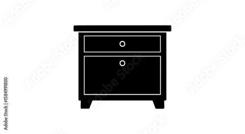 A graphic of black nightstand silhouette.