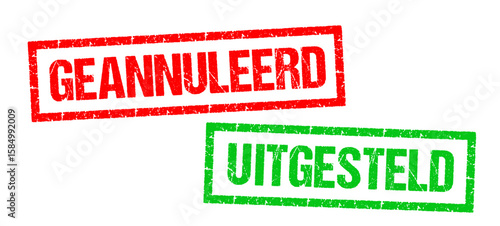 Geannuleerd, Uitgesteld / Cancelled, Postponed, in dutch, 