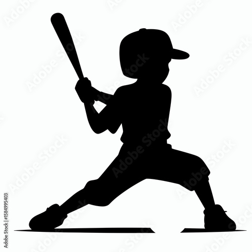 Little league. Cartoon Clipart Silhouette Vector Illustration Line Art Illustration. Youth baseball association a program for junior athletic development skill fun.