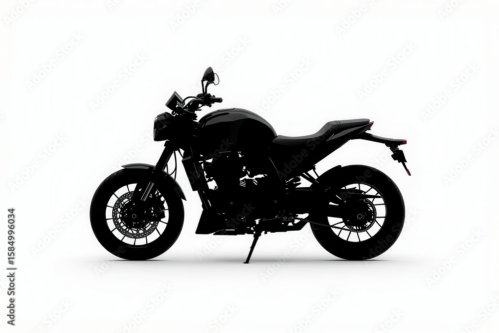 Silhouetted motorcycle stands sleek and dark against a bright backdrop, promising freedom on the open road. Silhouetted motorcycle stands sleek and dark against a bright backdrop, promising freedom on the open road.