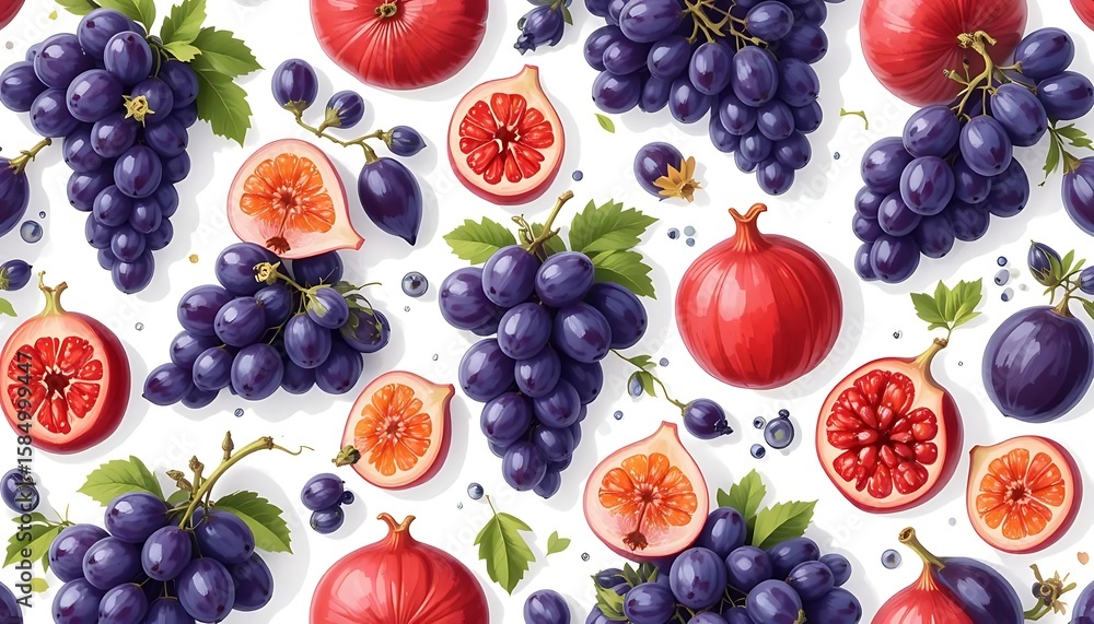 Grape Pomegranate Fig Pattern Grape Pomegranate Fig Pattern