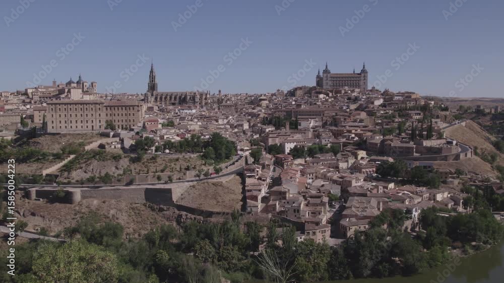 Toledo. Panoramic view of the city in the morning. Toledo, Spain. Toledo. Panoramic view of the city in the morning. Toledo, Spain.
