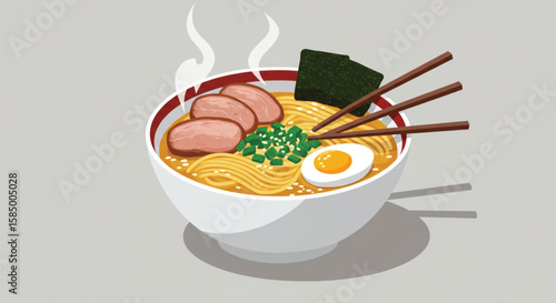 Delicious Italian dinner illustration with a bowl of soup, cup of tea, and coffee, perfect for a restaurant menu