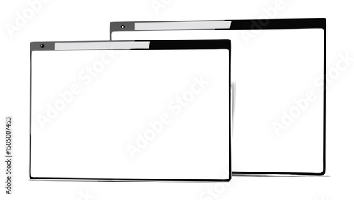 Two browser windows with a black and white theme are displayed on a plain white background view here