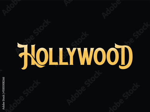 hollywood writing logo, hollywood handwriting