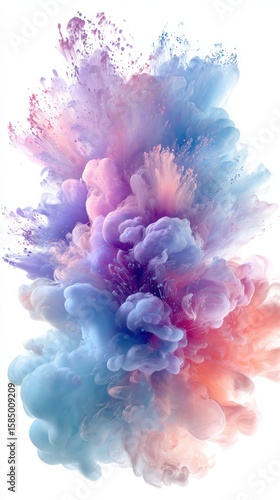 Colorful Abstract Smoke Effect with Soft Pastel Tones and Swirls