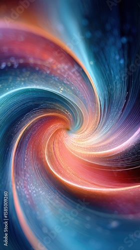 Vibrant Swirl of Colorful Light in a Hypnotic Motion Abstract Art
