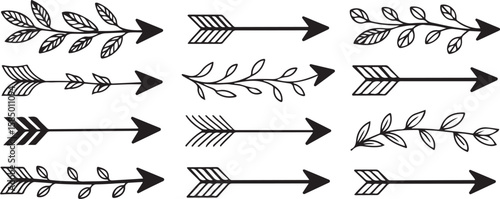 Boho decorative arrows for wedding cards and craft designs