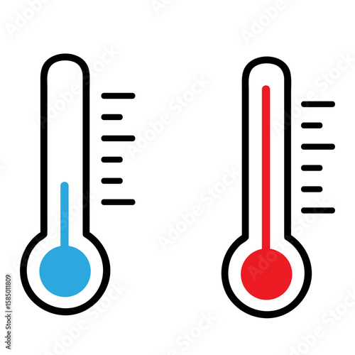 Temperature vector icon cet. hot and cold climate illustration sign collection. thermometer symbol.