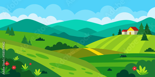 summer landscape with mountains