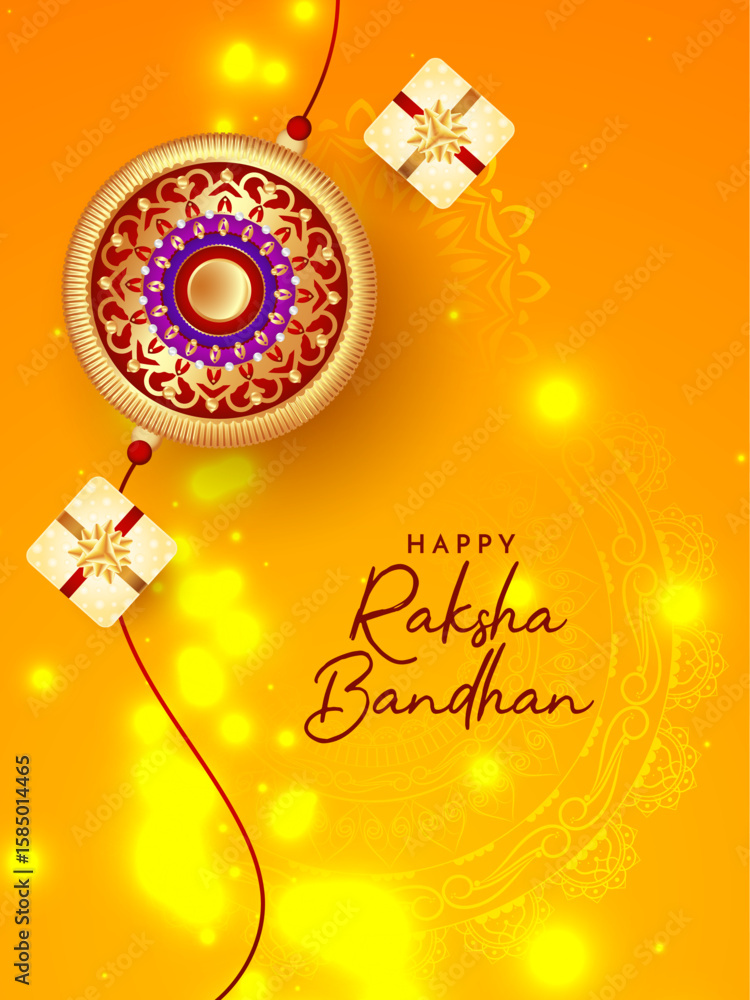 Fototapeta premium Happy Raksha Bandhan cultural Indian festival card