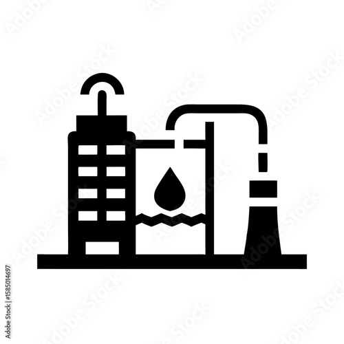 gas oil separation plant icon in minimalist line art design