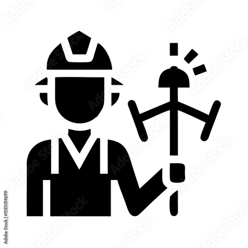 geologist icon in minimalist line art design