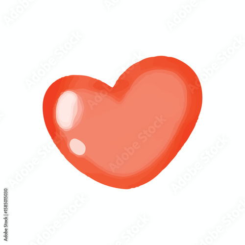 Kawaii watercolor heart illustration character. Set of kawaiii baby new born element design stock. 