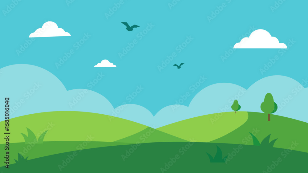Fototapeta premium landscape with mountains and clouds