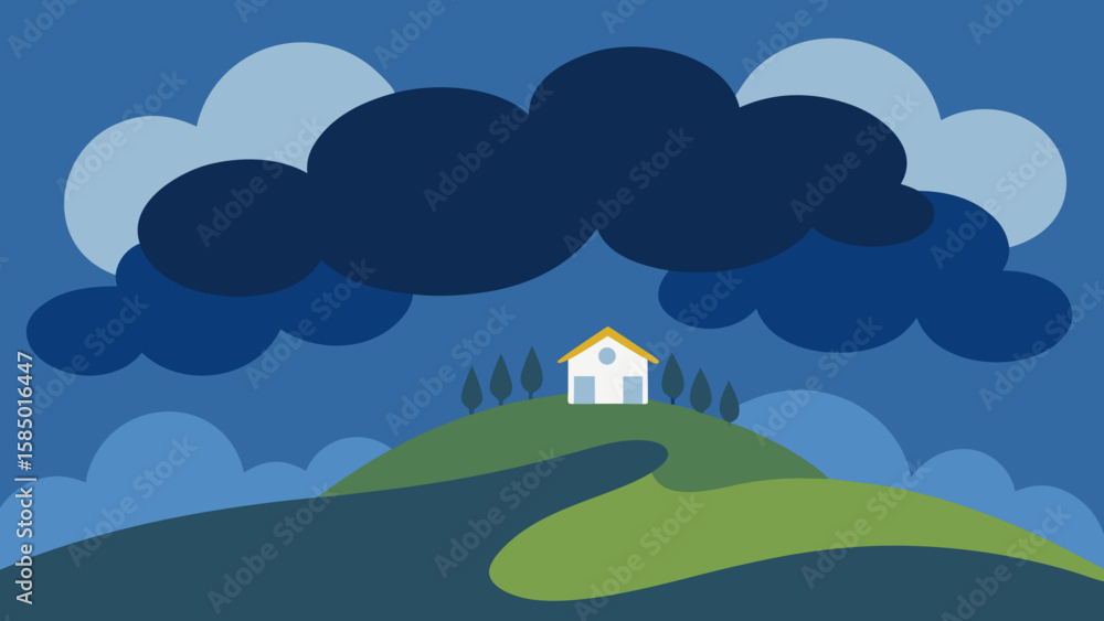 Fototapeta premium vector illustration of a village