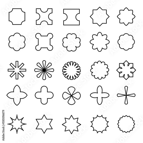 set of abstract shapes design elements