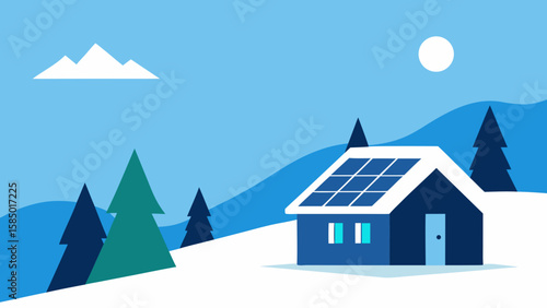 Wallpaper Mural Christmas winter landscape with houses in the mountains, snow, and trees Torontodigital.ca