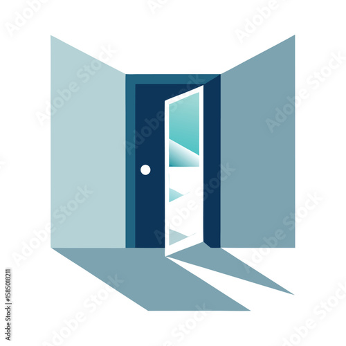 An open doorway reveals a bright future with light and hope