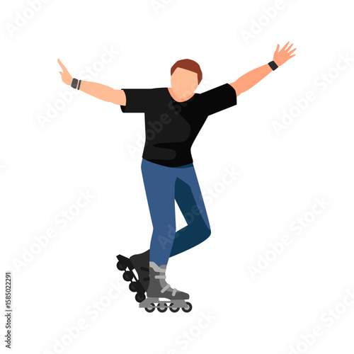 Inline Skating: An image of a person on inline skates, arms outstretched, enjoying a moment of leisure and movement.