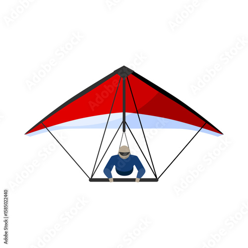 Hang Glider Adventure: A vibrant, vector illustration of a hang glider soaring through the sky, symbolizing freedom and adventure.