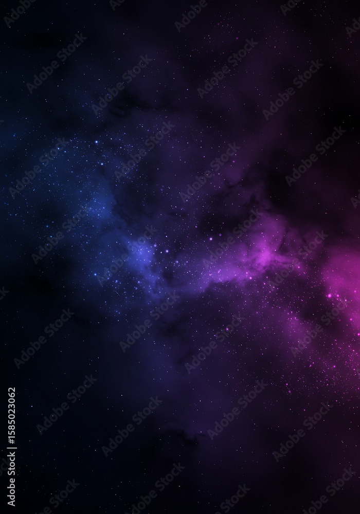 Fototapeta premium Fantasy Nebula Space Background with Glowing Stars and Clouds