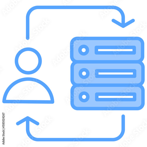 Network Request Blue Icon