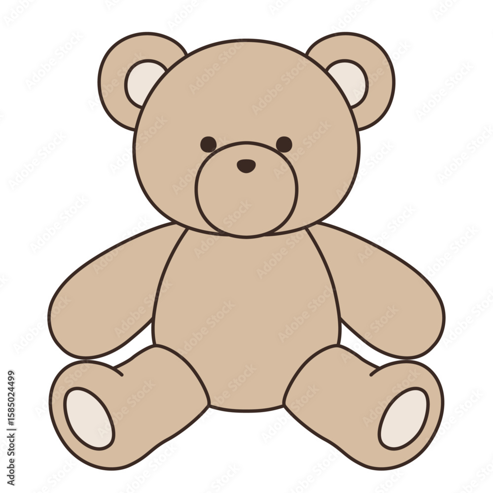 Obraz premium かわいいくまのぬいぐるみのベクターイラスト。熊、アイコン、座る、テディベア