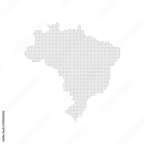 brazil dotted halftone map vector illustration. brazil geographic map on a white background for banner, website, infographic, education