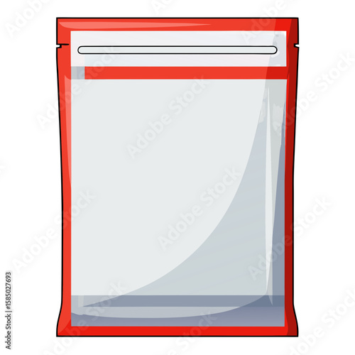a clear plastic storage bag or resealable pouch with a red border and zipper closure at the top.