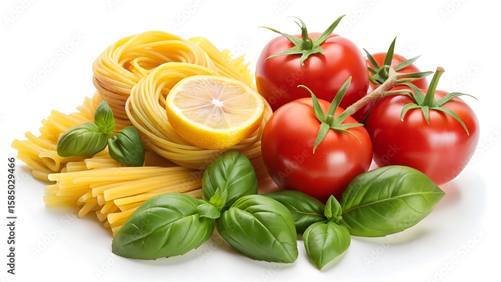 Pasta nests with tomatoes, basil, and lemon Pasta nests with tomatoes, basil, and lemon