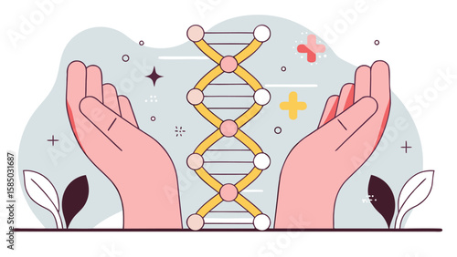 Illustration DNA Futuristic digital background,Abstract background for Science and technology
