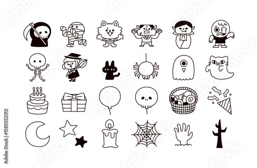 ハロウィンのアイコンセット