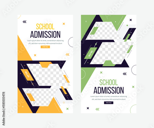 Admission Open Story Design for School Promotion, admissions template, ad banner, social media template 