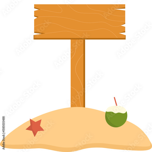 Summer Beach Sign Illustration
