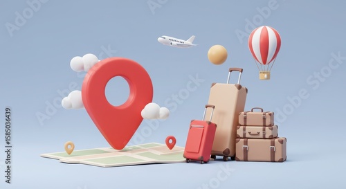 'Time to Travel' Concept 3D Graphic Illustration