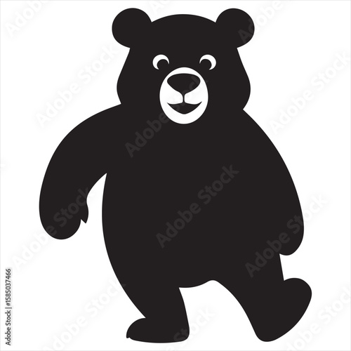 Silhouette Style Vector Bear Logo Design – Wild Animal Icon for Outdoor Adventure Branding, Wildlife Conservation, Camping Graphics, Rustic Apparel Prints, Nature-Themed Products, and Mascot Concepts