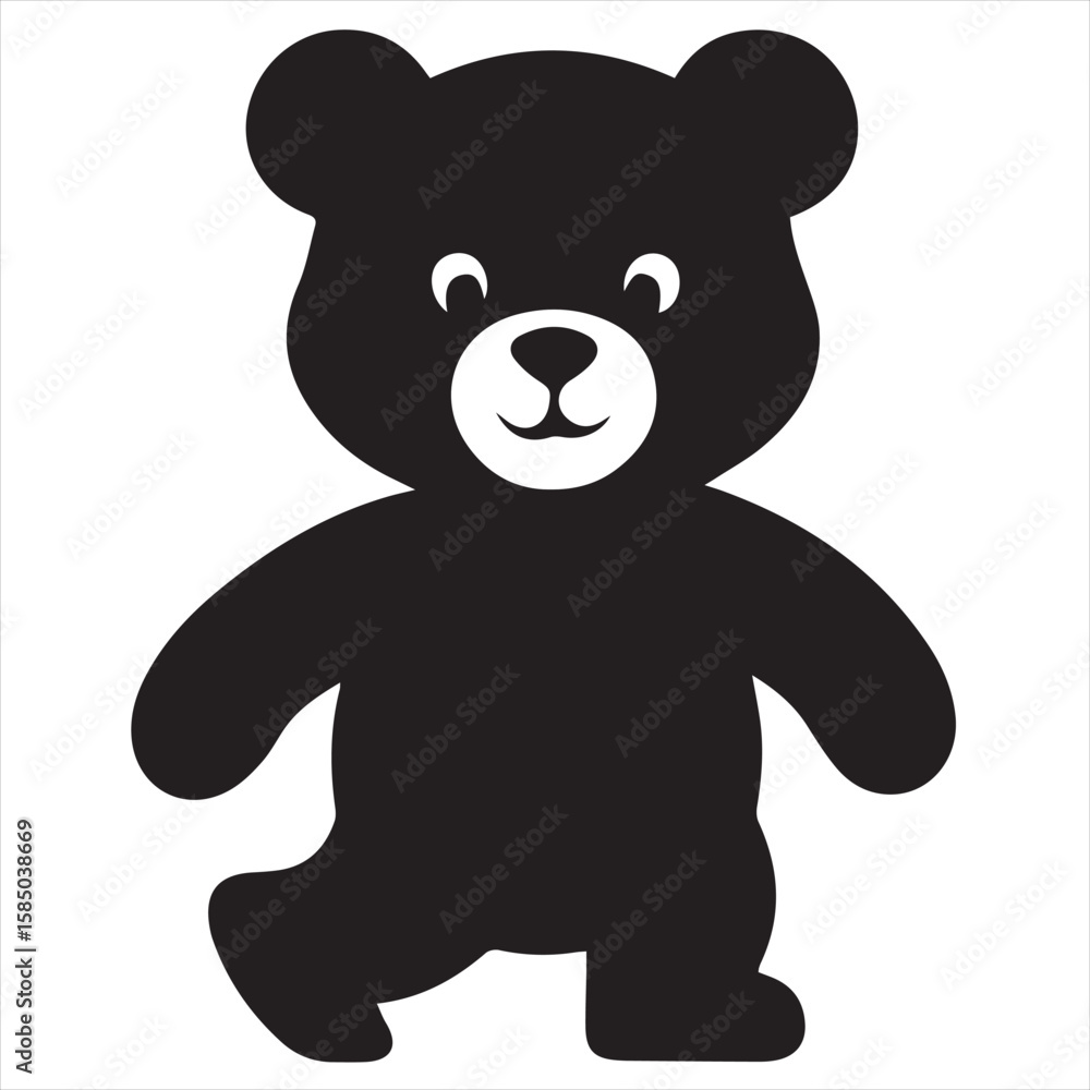 Obraz premium Silhouette Style Vector Bear Logo Design – Wild Animal Icon for Outdoor Adventure Branding, Wildlife Conservation, Camping Graphics, Rustic Apparel Prints, Nature-Themed Products, and Mascot Concepts