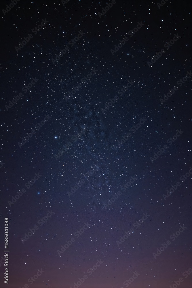 Fototapeta premium Dark blue night sky illuminated with countless stars, capturing the vastness of the cosmos in a tranquil outdoor environment