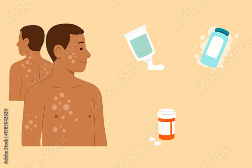 Tinea Versicolor Treatment – Editable Medical Infographic Template (No Text)