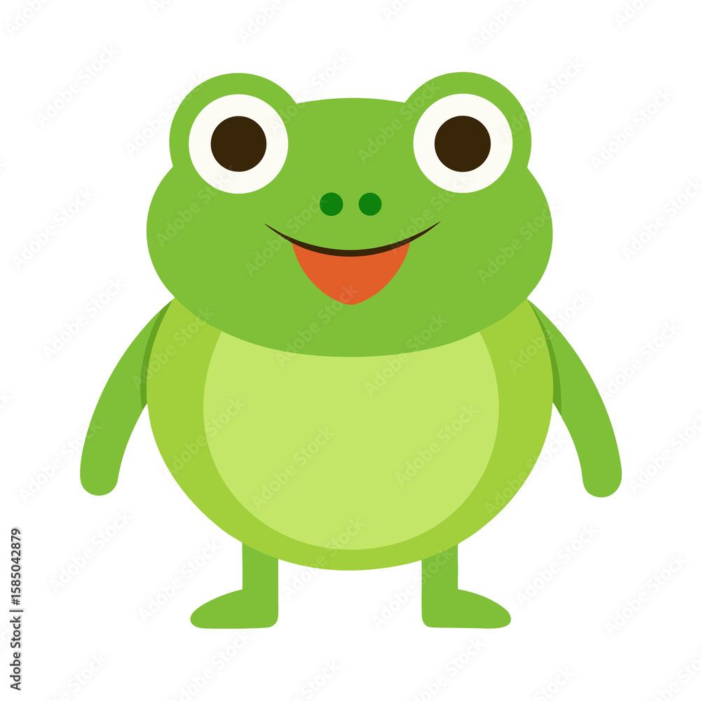 Fototapeta premium Minimal Frog Vector Transparent PNG with White Background